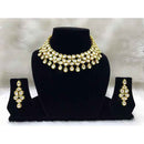 Tarangavi White Kundan Gold Plated Choker Necklace Set - FNV-2029