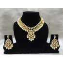 Tarangavi White Beads And Kundan Choker Necklace Set - FNV-2046