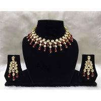 Tarangavi Purple Beads And Kundan Choker Necklace Set - FNV-2049