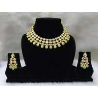Tarangavi Green Meenakari And Kundan Choker Necklace Set - FNV-2056