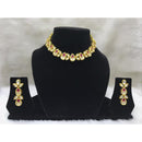 Tarangavi Maroon And White Kundan Choker Necklace Set - FNV-2063