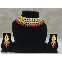 Tarangavi Purple Beads And Kundan Choker Necklace Set - FNV-2067