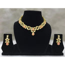 Tarangavi Pink Matte Kundan Choker Necklace Set - FNV-2068