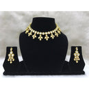 Tarangavi White Kundan Gold Plated Choker Necklace Set - FNV-2076