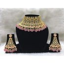 Tarangavi Pink Beads And Kundan Choker Necklace Set - FNV-2092