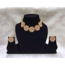 Tarangavi White Kundan Gold Plated Choker Necklace Set - FNV-2198