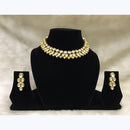 Tarangavi White Kundan Gold Plated Choker Necklace Set - FNV-912