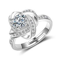 Mahi Floral Finger Ring with Crystal