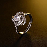 Mahi Floral Finger Ring with Crystal