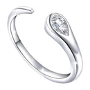 Mahi Exquisite White Solitaire Gleaming Cz Open Wrap Adjustable Finger Ring