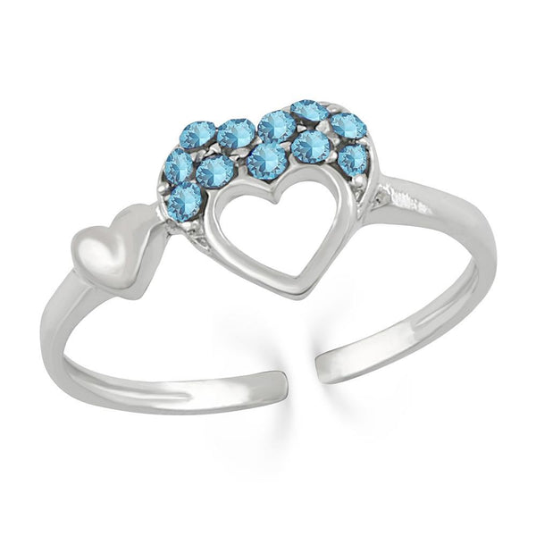 Bhavi Jewels Silver Plated Austrian Stone Adjustable Ring