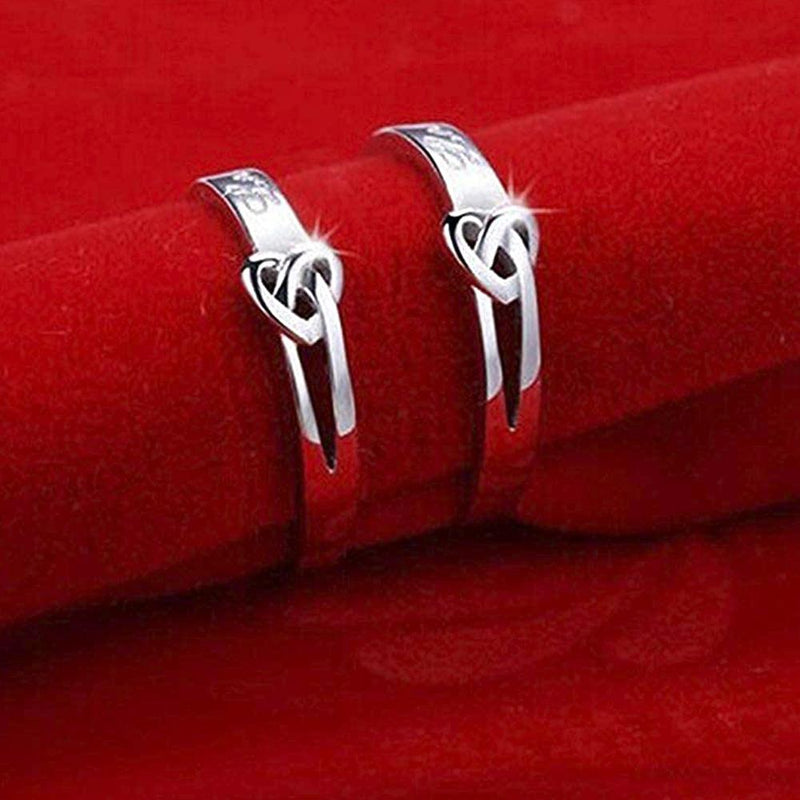 China Factory Adjustable Grooved 925 Sterling Silver Couple Rings, Promise  Rings for Lovers US Size 7 1/4(17.5mm), US Size 10 1/4(19.9mm), 2pcs/set in  bulk online - PandaWhole.com