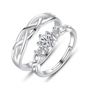 Mahi White Crystal Proposal Adjustable Couple Ring for Men and Women (FRCO11031338R)