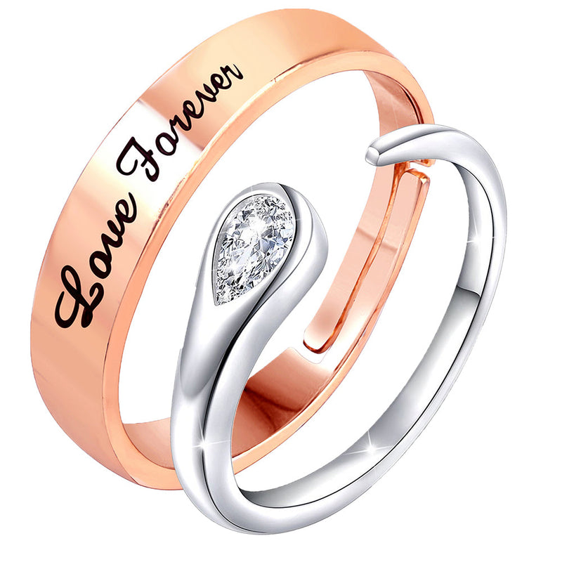 Buy Platinum & Rose Gold Couple Rings JL PT 999 Online in India - Etsy