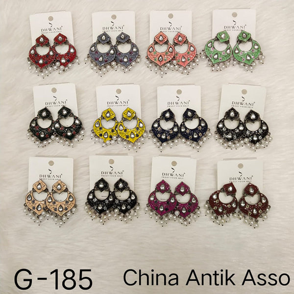 Dhwani Black Plated Dangler Earrings Assorted Color