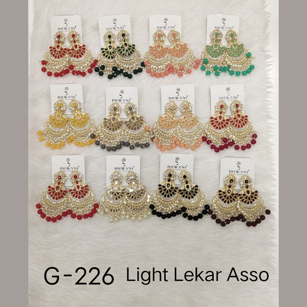 Dhwani Gold Plated Dangler Earrings (Assorted Color)