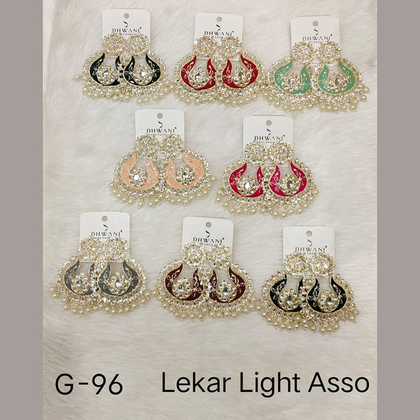 Dhwani Gold Plated Dangler Earrings (Assorted Color)