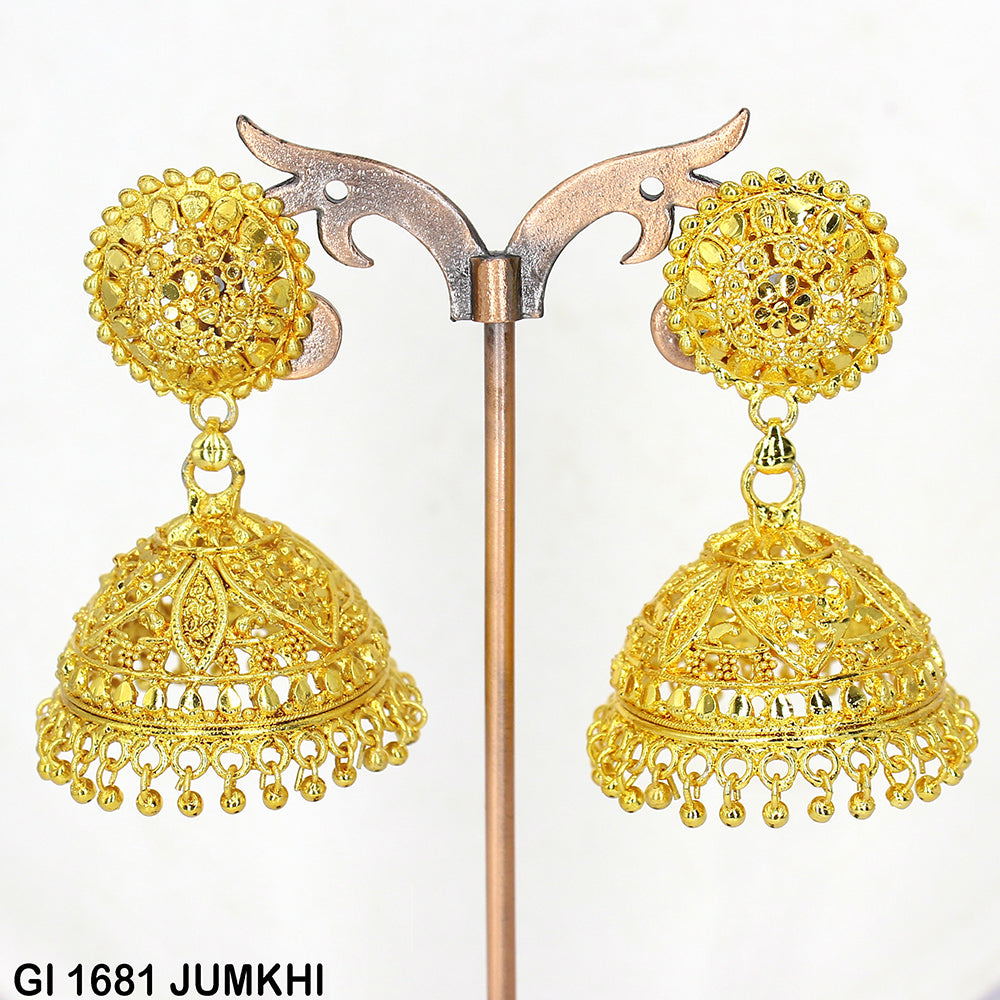 Mahavir Gold Plated Jhumki Earrings