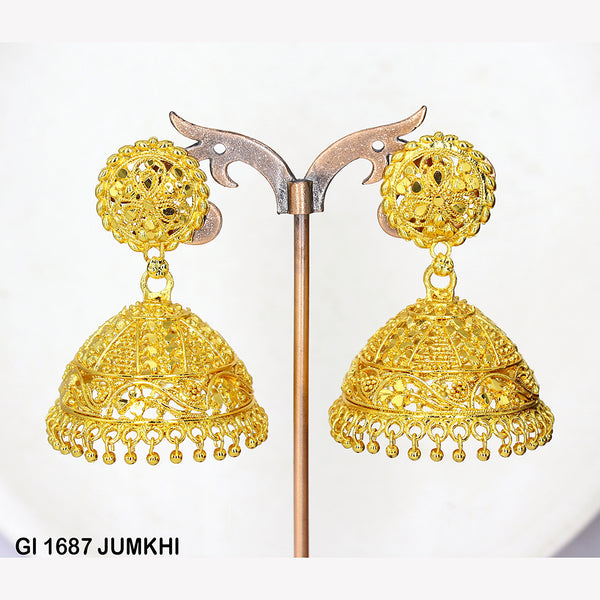 Mahavir Gold Plated Jhumki Earrings