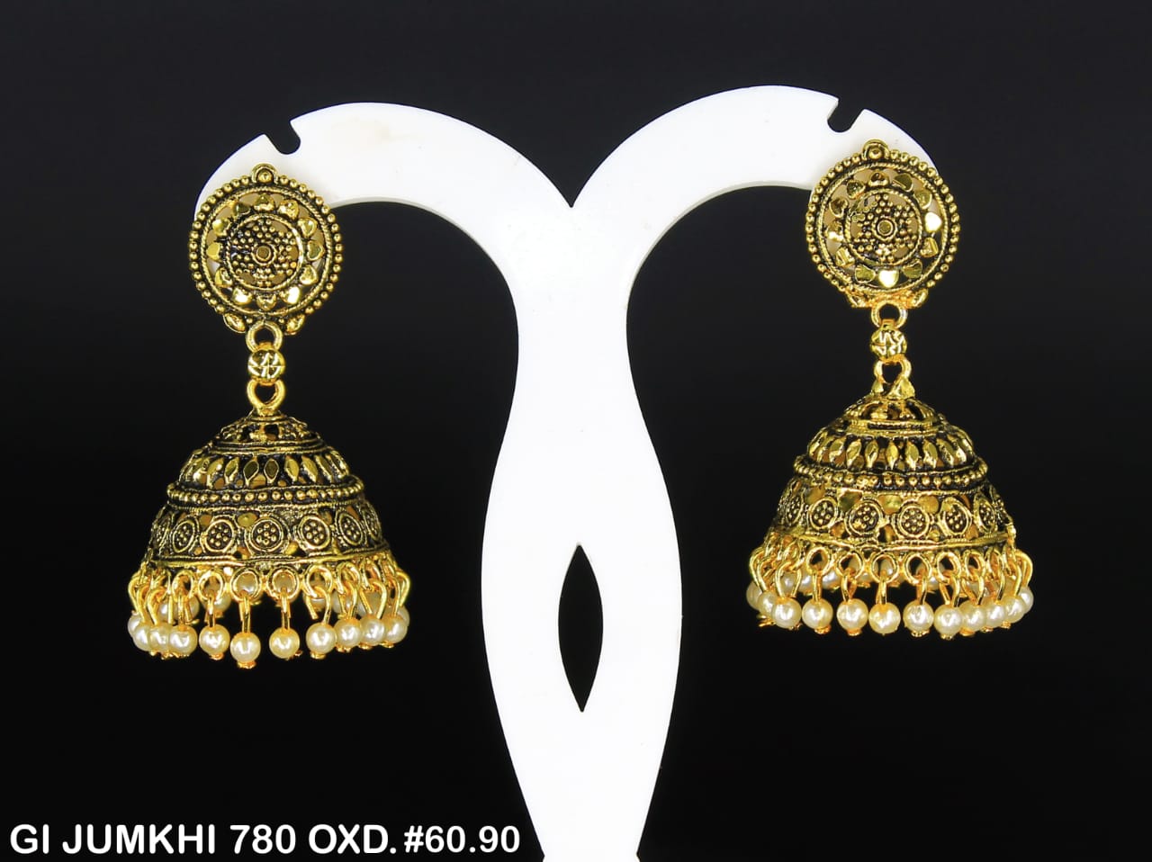Mahavir Gold Plated Jhumki Earrings  - GI Jumkhi 780