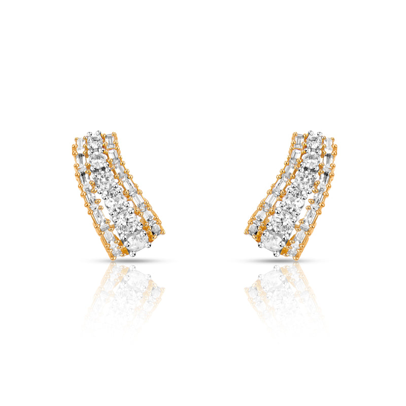 Nipura Glinting Ripple J-hoop earrings