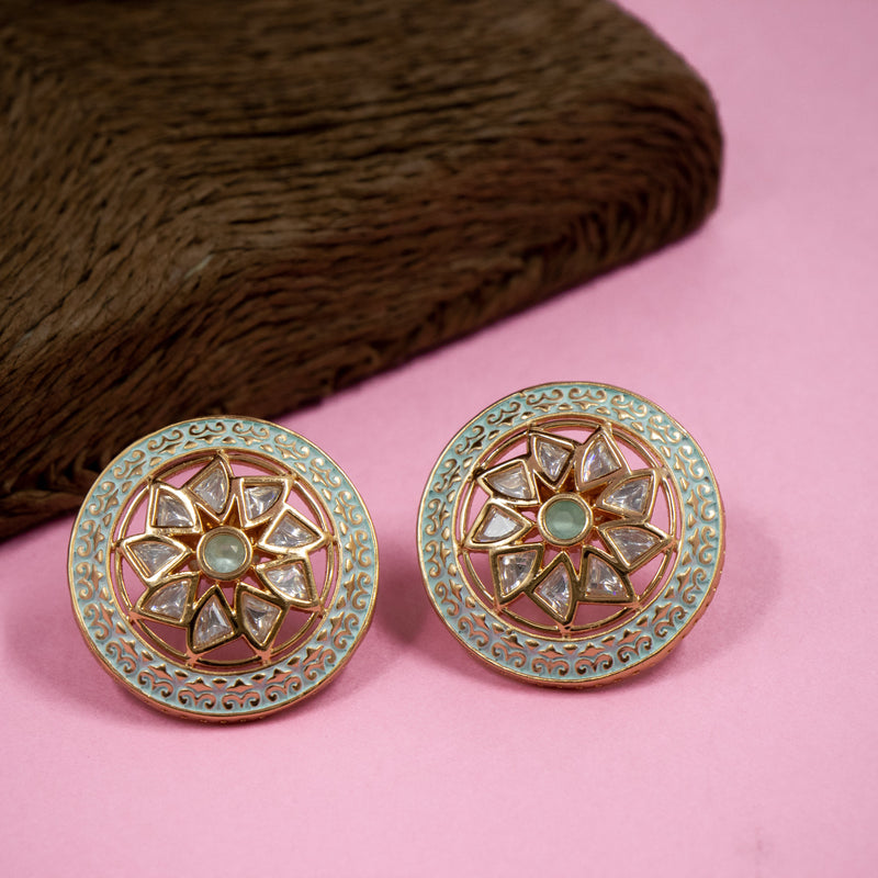 Nipura Golden Enamelled Ira Earrings