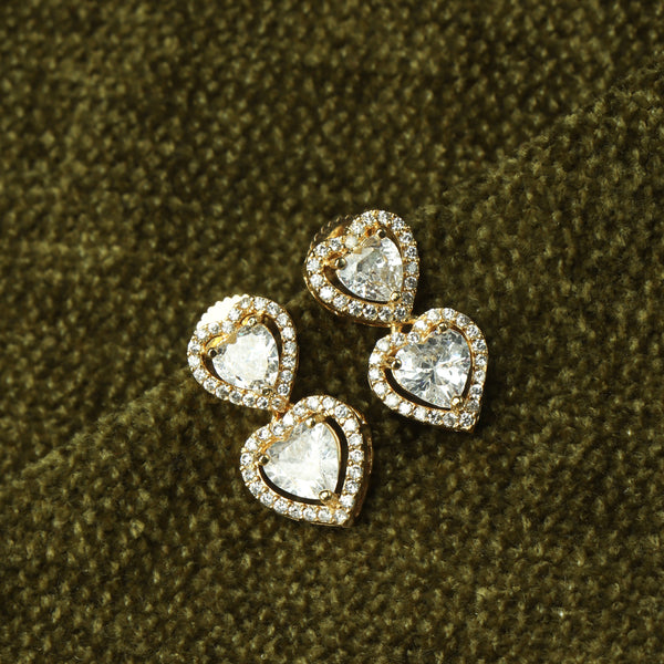 Nipura Golden Hearts Drop Earrings