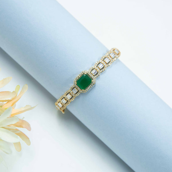 Nipura Golden Kasvi Green Bangle Bracelet