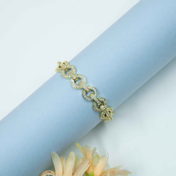 Nipura Golden Studded Linked Chain Bracelet
