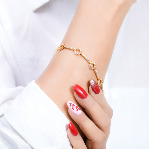 Nipura Golden Zircon Dot and Line Bracelet