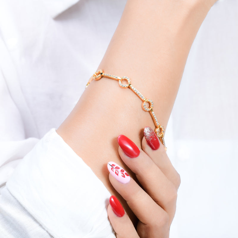 Nipura Golden Zircon Dot and Line Bracelet