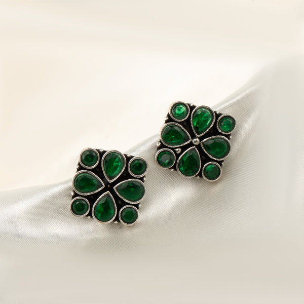 Nipura Green Mrinali Stud Earrings