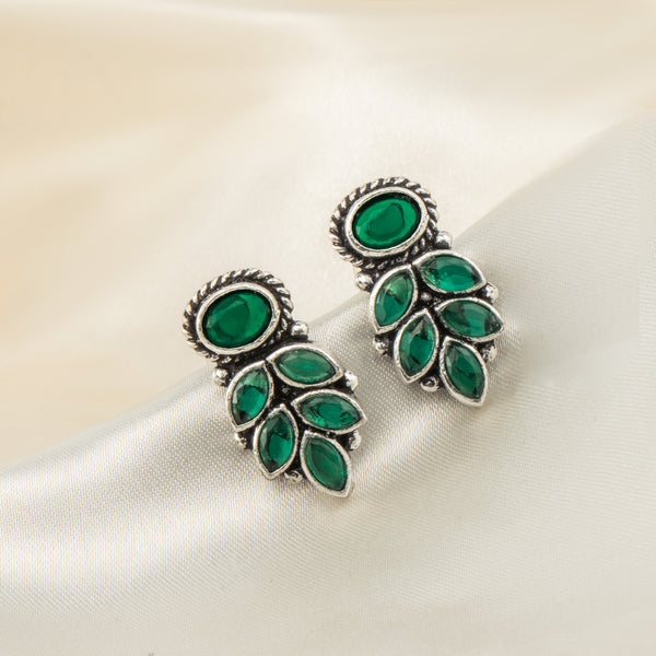 Nipura Green Nilfoer Stud Earrings