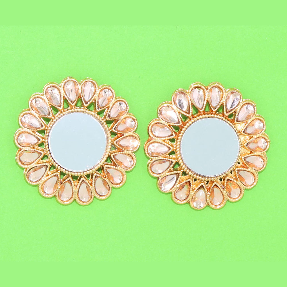 Corbeda Fashion Gold plated Assorted Color Stud Earrings