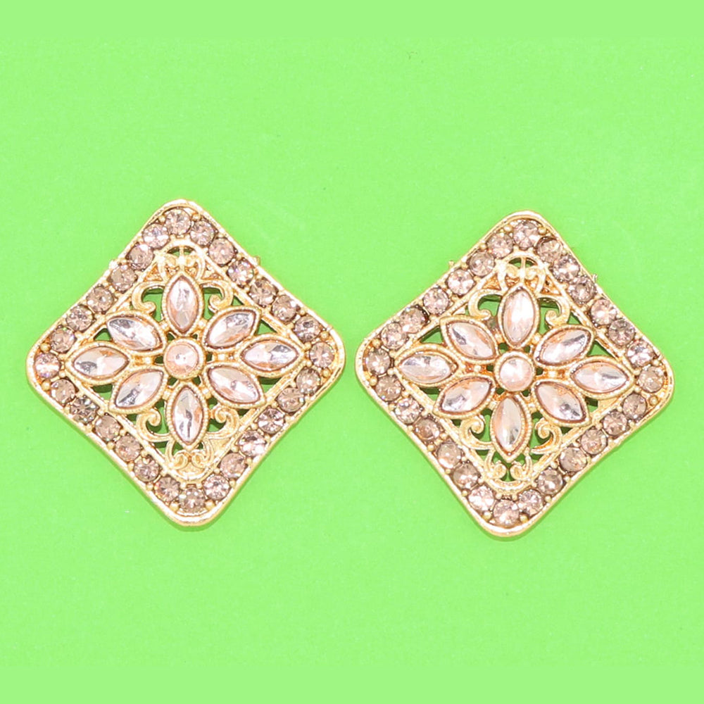 Corbeda Fashion Gold plated Assorted Color Stud Earrings