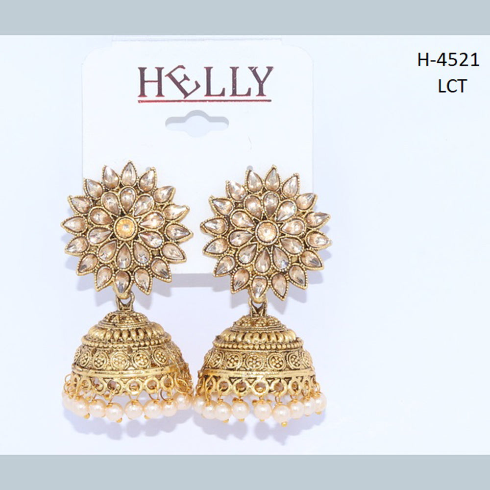 Corbeda Fashion Gold plated Assorted Color Jhumki Earrings