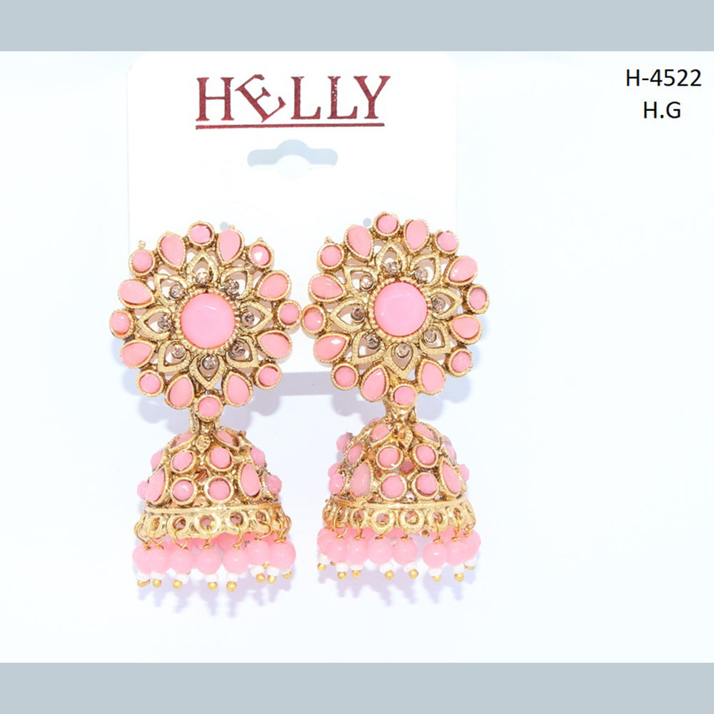 Corbeda Fashion Gold plated Assorted Color Jhumki Earrings