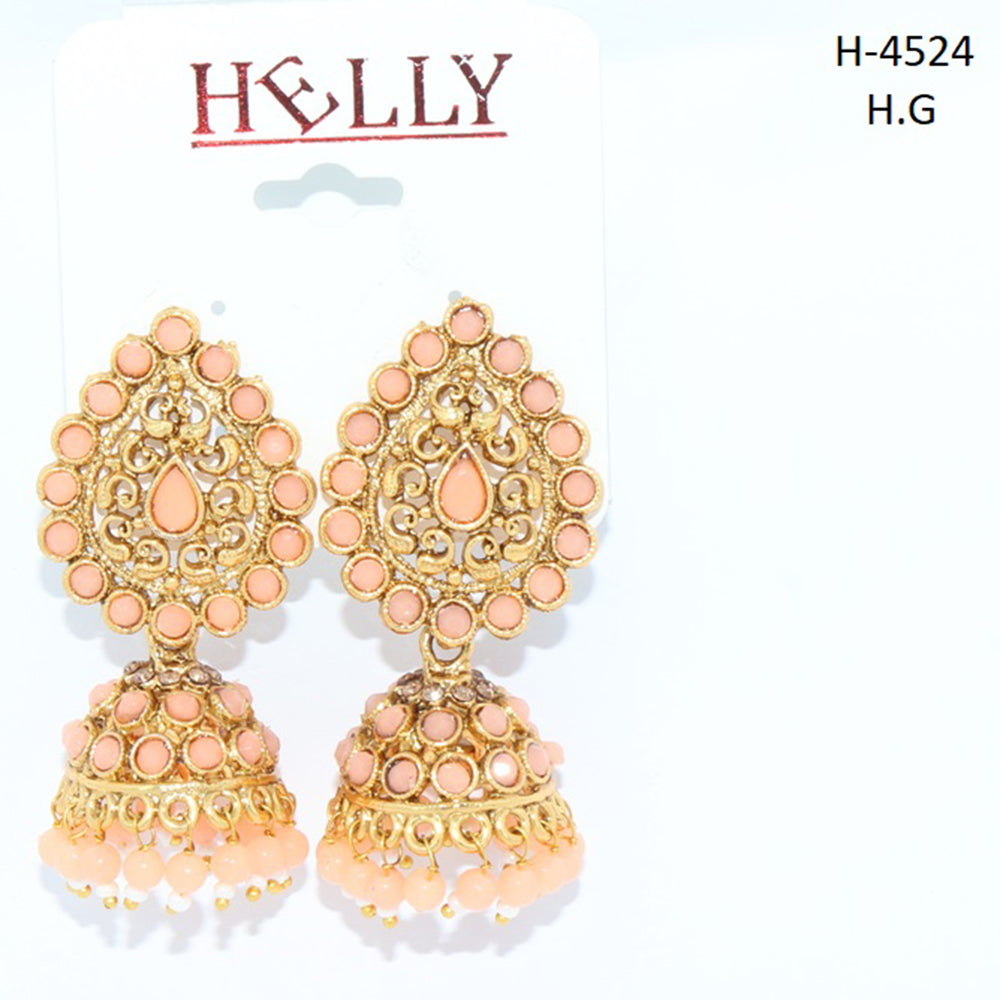 Corbeda Fashion Gold plated Assorted Color Jhumki Earrings