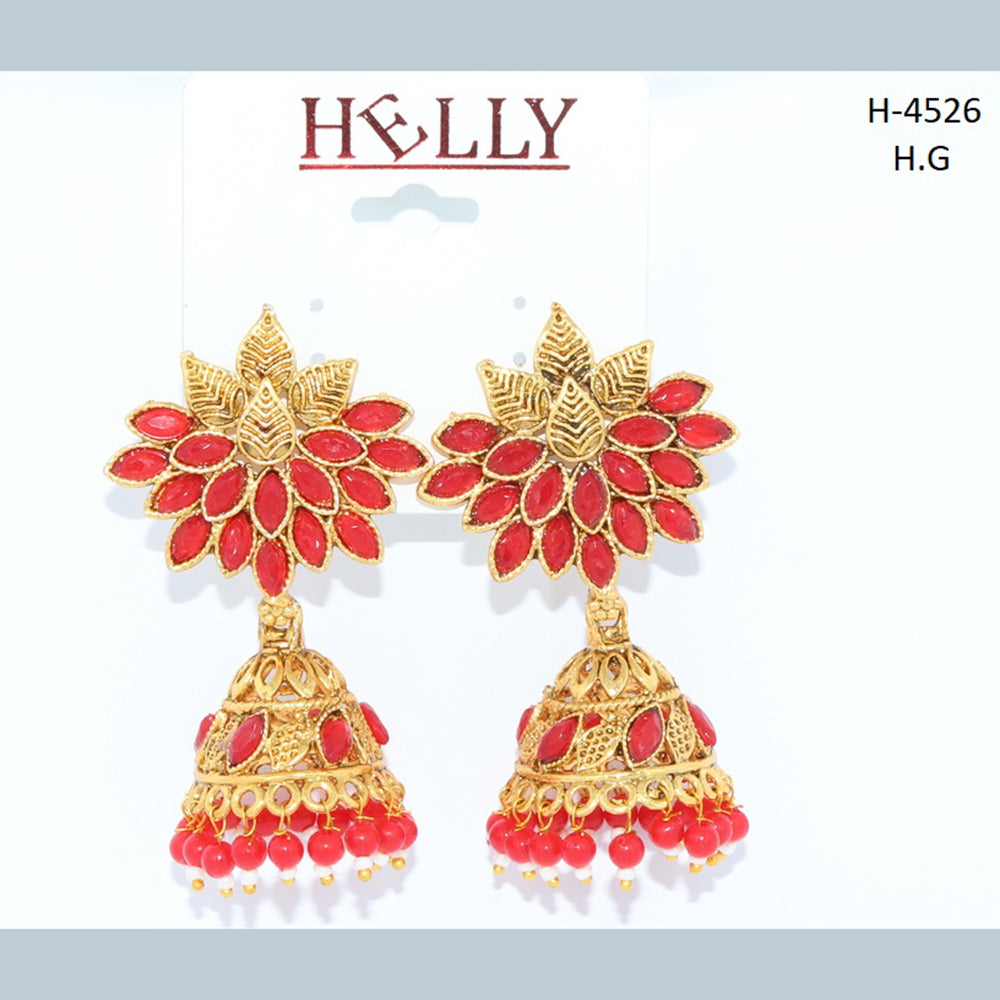 Corbeda Fashion Gold plated Assorted Color Jhumki Earrings