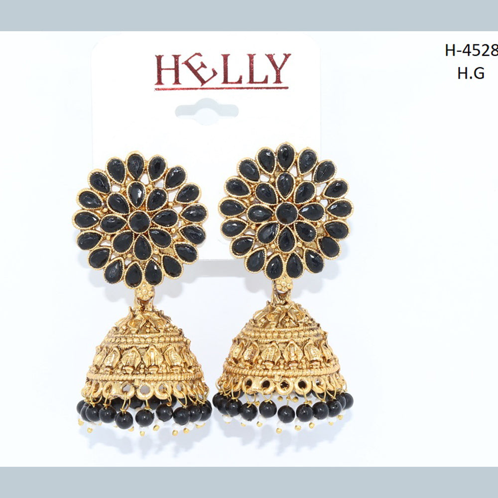 Corbeda Fashion Gold plated Assorted Color Jhumki Earrings