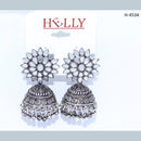 Corbeda Fashion Oxidised plated Mirror Jhumki Earrings