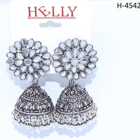 Corbeda Fashion Oxidised plated Mirror Jhumki Earrings