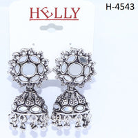 Corbeda Fashion Oxidised plated Mirror Jhumki Earrings