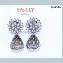 Corbeda Fashion Oxidised plated Mirror Jhumki Earrings