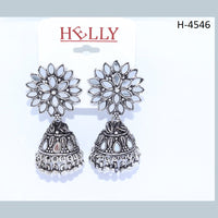 Corbeda Fashion Oxidised plated Mirror Jhumki Earrings