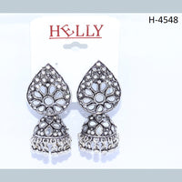 Corbeda Fashion Oxidised plated Mirror Jhumki Earrings