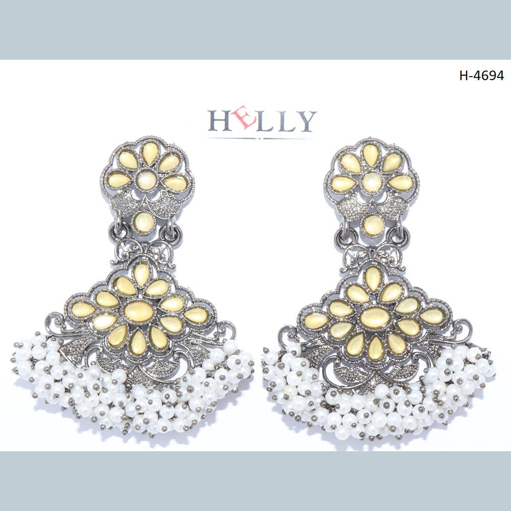 Corbeda Fashion Oxidised plated Assorted Color Mirror Jhumki Earrings