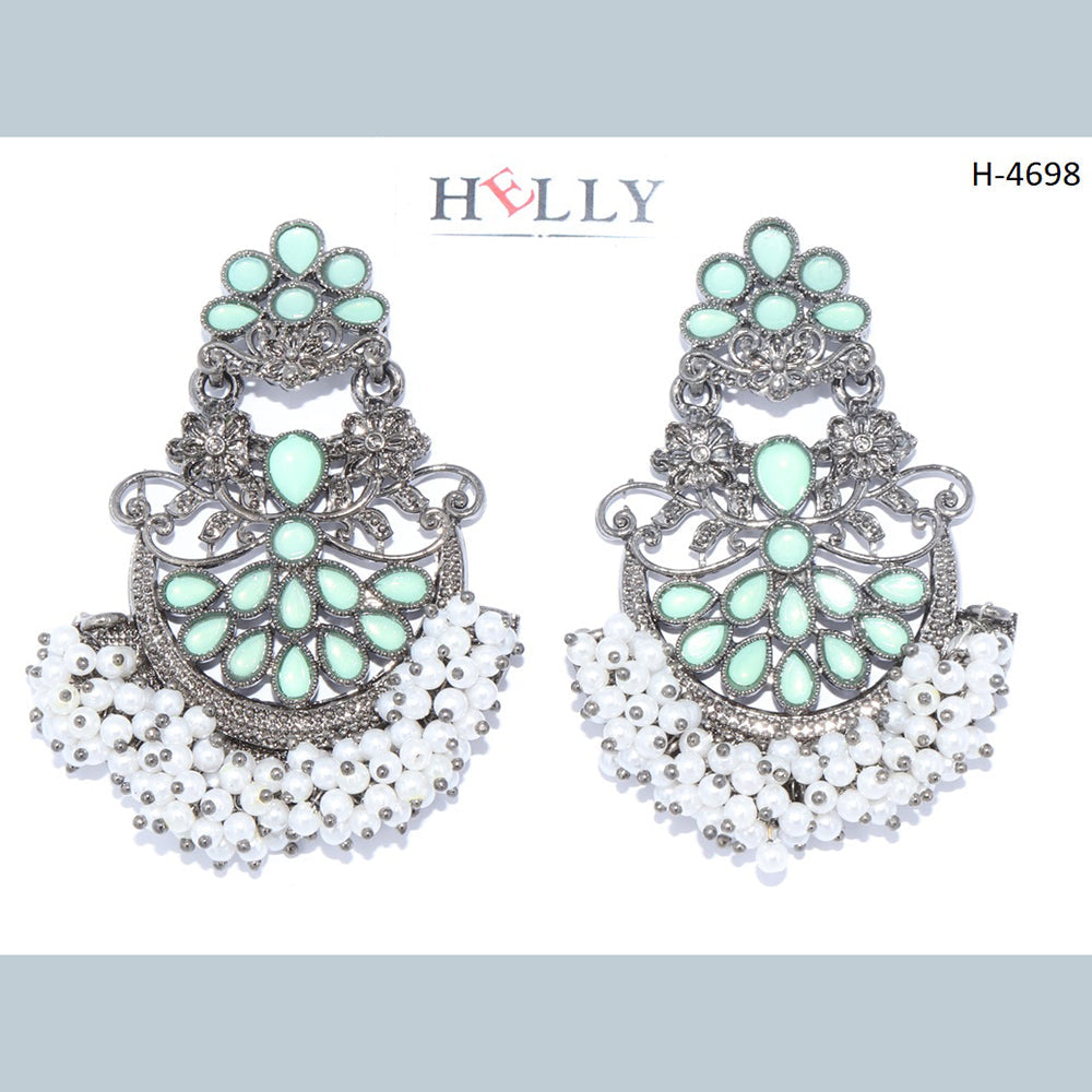 Corbeda Fashion Oxidised plated Assorted Color Mirror Jhumki Earrings
