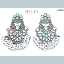Corbeda Fashion Oxidised plated Assorted Color Mirror Jhumki Earrings