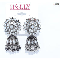 Corbeda Fashion Oxidised plated Mirror Jhumki Earrings
